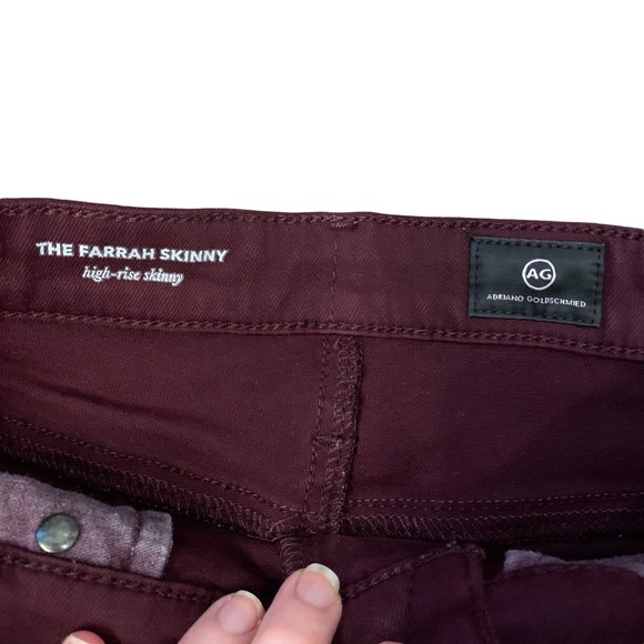 AG Jeans Farrah High Rise Skinny Jeans 27R Maroon 3188 - Picture 6 of 10